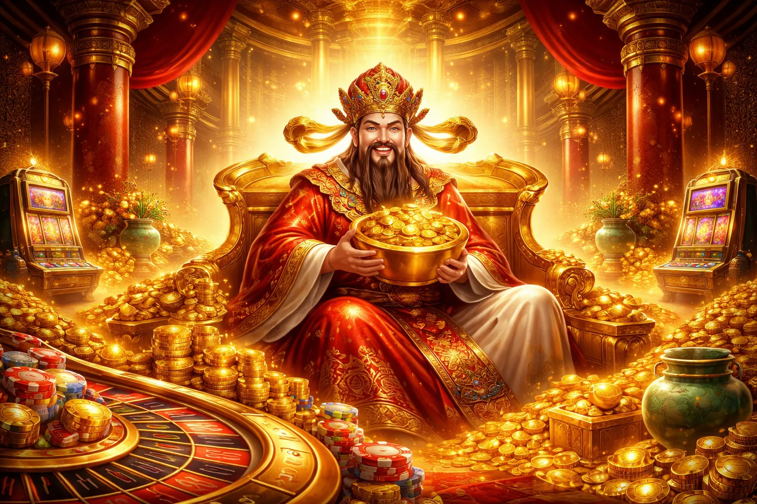 Bàn chơi Roulette trực tuyến tại 8kbe login với các con chip và con quay, màu sắc cam đen chuyên nghiệp